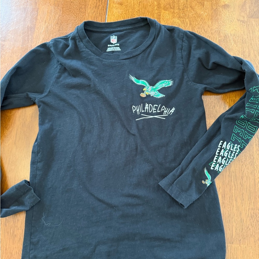 NFL Philadelphia Eagles Kids Black Long Sleeve Tee